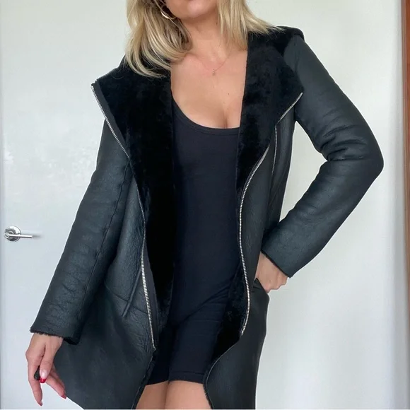 Fur Store Sandro Reversible Shearling Coat Sandro Bala Reversible